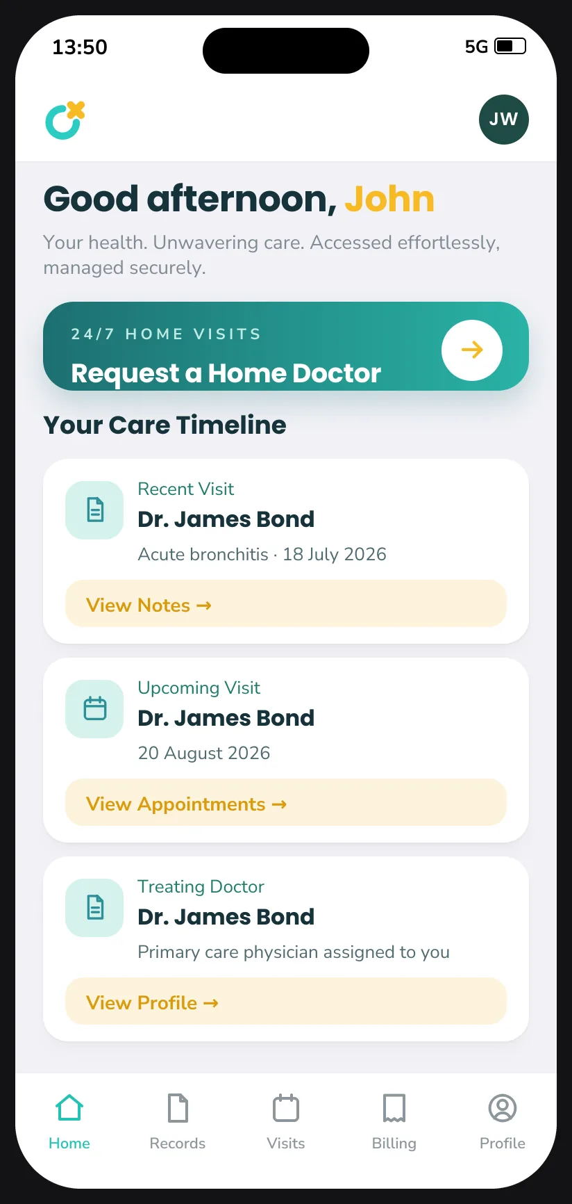 OCS Care home dashboard